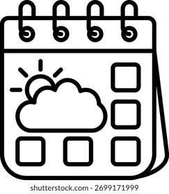 Diseño de ícono de Vector de línea de calendario