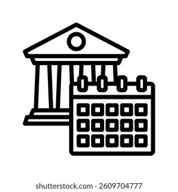 Calendar Line Vector Illustration On White Background.