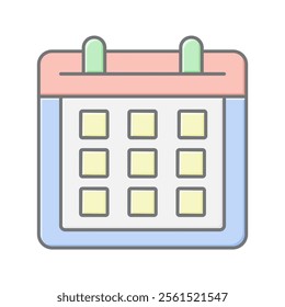 Calendar lineal color icon , vector, pixel perfect, illustrator file