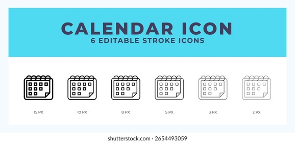 Calendar lineal icon symbol vector. Black outline for web. App. Presentation and more.