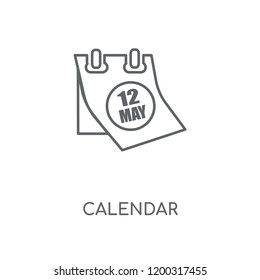 Calendar linear icon. Calendar concept stroke symbol design. Thin graphic elements vector illustration, outline pattern on a white background, eps 10.