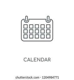 Calendar linear icon. Calendar concept stroke symbol design. Thin graphic elements vector illustration, outline pattern on a white background, eps 10.