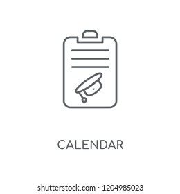 Calendar linear icon. Calendar concept stroke symbol design. Thin graphic elements vector illustration, outline pattern on a white background, eps 10.