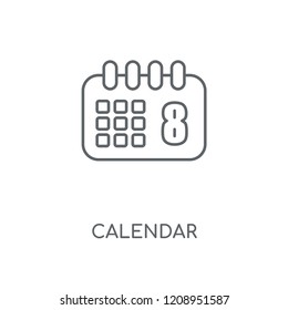 Calendar linear icon. Calendar concept stroke symbol design. Thin graphic elements vector illustration, outline pattern on a white background, eps 10.