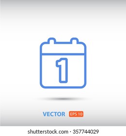 Calendar, linear icon. One of a set of linear web icons