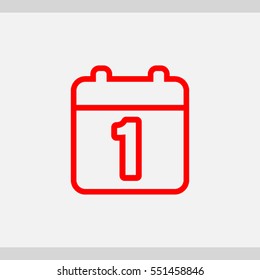 Calendar, linear icon. One of a set of linear web icons