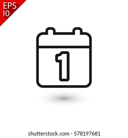 Calendar, linear icon. One of a set of linear web icons