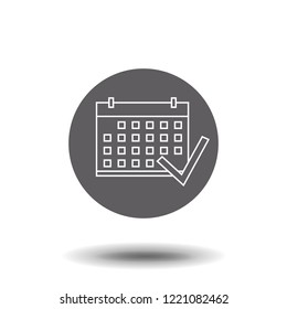 Calendar linear icon. Schedule. Thin line illustration. Daily organizer. Contour symbol. Vector isolated outline drawing.