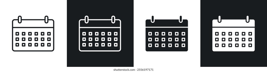Calendar linear icon set for app, and web design.