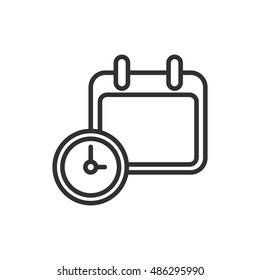 Calendar linear icon. Thin line design