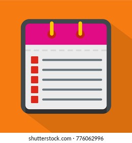 Calendar list icon. Flat illustration of calendar list vector icon for web