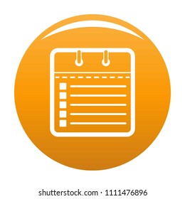 Calendar list icon. Simple illustration of calendar list vector icon for any design orange
