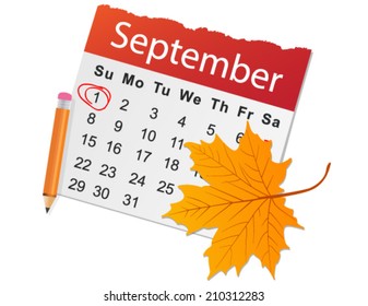 Calendar list on white background