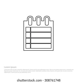 calendar list Outline Icon, Vector Illustration, Flat pictogram icon