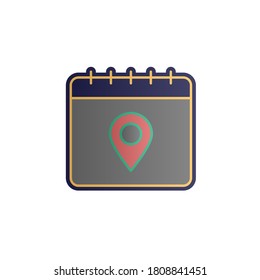 Calendar, location color gradient vector icon