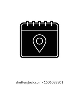 Calendar, location icon. Simple glyph, flat vector of calendar icons for ui and ux, website or mobile application