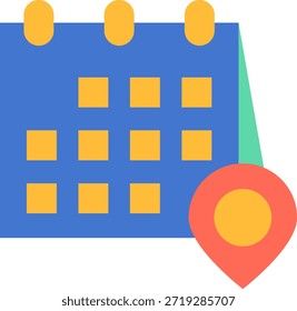 Calendar with Location Pin Icon