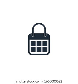 Calendar lock. Vector icon isolated on white background.