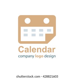 calendar logo brown style