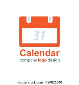 calendar logo design  orange style