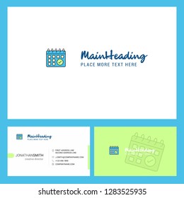 Calendar Logo design with Tagline & Front and Back Busienss Card Template. Vector Creative Design