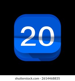 Calendar logo, Digital calendar logo. Simple calendar app icon logo design. Calender App icon for 1 to 31 date. Date wise calendar icon