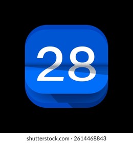 Calendar logo, Digital calendar logo. Simple calendar app icon logo design. Calender App icon for 1 to 31 date. Date wise calendar icon