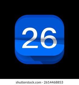 Calendar logo, Digital calendar logo. Simple calendar app icon logo design. Calender App icon for 1 to 31 date. Date wise calendar icon
