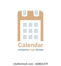 calendar logo vector brown style