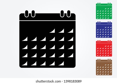 Calendar logo vector illustration of different colors on white background
