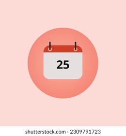 Calendar logo. Vector illustration on pink background 