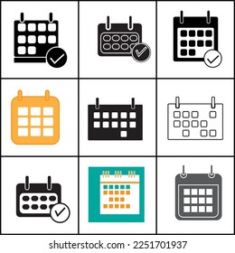 Calendar Logo Vector set. illustration trendy style on white background..eps