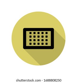 the calendar long shadow icon. Simple glyph, flat vector of web icons for ui and ux, website or mobile application
