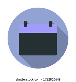 el icono de la sombra larga del calendario. Simple vector de color de iconos web para ui y ux, sitio web o aplicación móvil