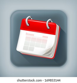 Calendar, long shadow vector icon