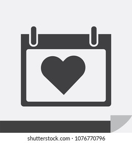 calendar love icon vector