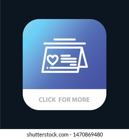 Calendar, Love, Married, Wedding Mobile App Button. Android and IOS Line Version. Vector Icon Template background