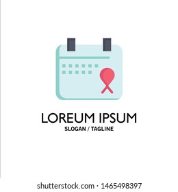Calendar, Love, Operation, Date Business Logo Template. Flat Color. Vector Icon Template background