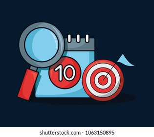 calendar and lupe icons