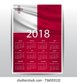 Calendar of MALTA flag