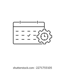calendar, management, gear, calendar management icon
