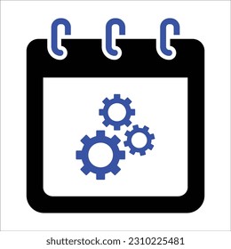 Icono de administración de calendarios, gráficos de vectores