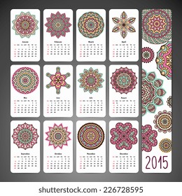 Calendar with mandalas