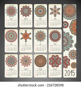 Calendar with mandalas
