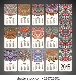 Calendar with mandalas