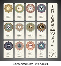 Calendar with mandalas