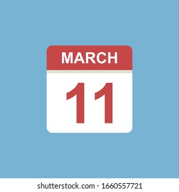 calendar - March 11 icon illustration isolated vector sign symbol