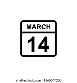 calendar - March 14 icon illustration isolated vector sign symbol