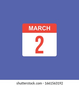 calendar - March 2 icon illustration isolated vector sign symbol