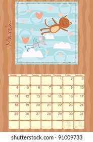 calendar for March 2012